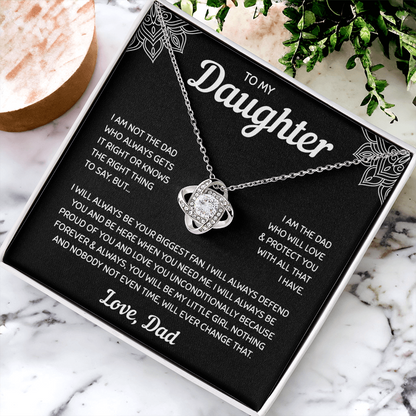 To My Daughter | A Father's Forever Love | Love Knot Necklace