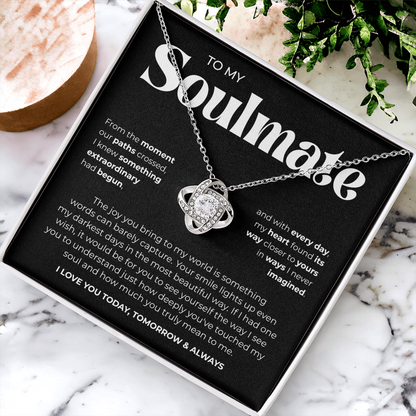 To My Soulmate | Our Story Is My Favorite | Love Knot Necklace