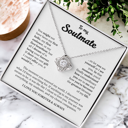 To My Soulmate | A Love Meant to Be | Love Knot Necklace