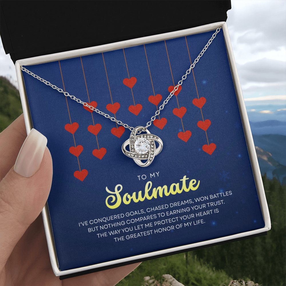 To My Soulmate | With You, Love Makes Sense | Love Knot Necklace