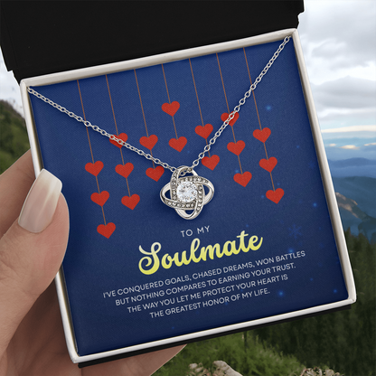 To My Soulmate | With You, Love Makes Sense | Love Knot Necklace
