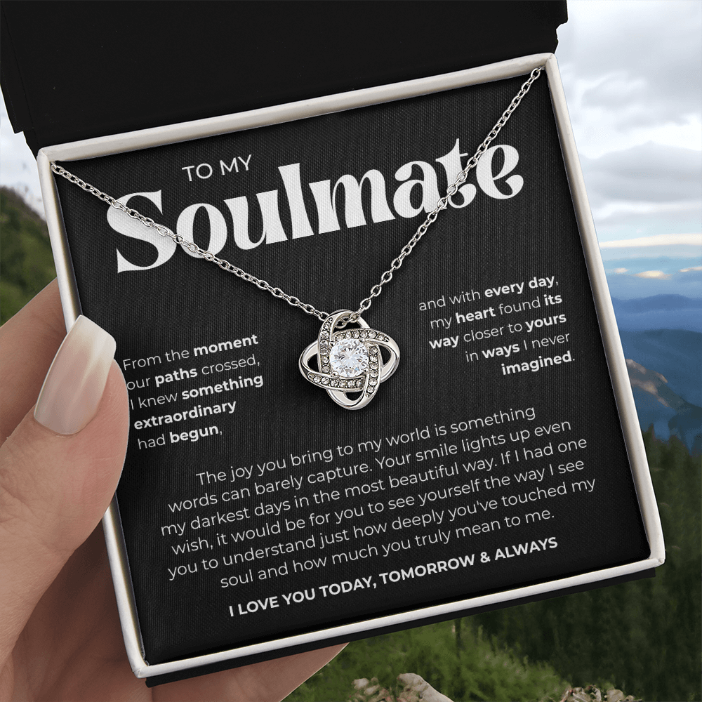 To My Soulmate | Our Story Is My Favorite | Love Knot Necklace