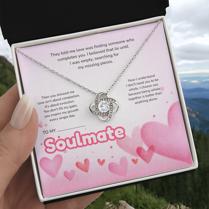 To My Soulmate | Love Led Me to You | Love Knot Necklace