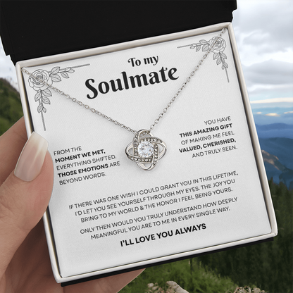 To My Soulmate | A Bond That Means Everything | Love Knot Necklace