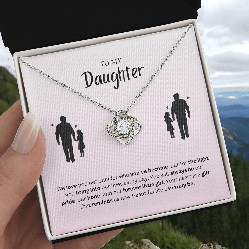 To My Daughter | You Make Life More Beautiful | Love Knot Necklace