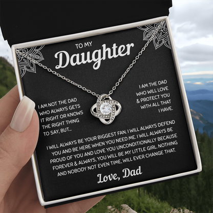 To My Daughter | A Father's Forever Love | Love Knot Necklace