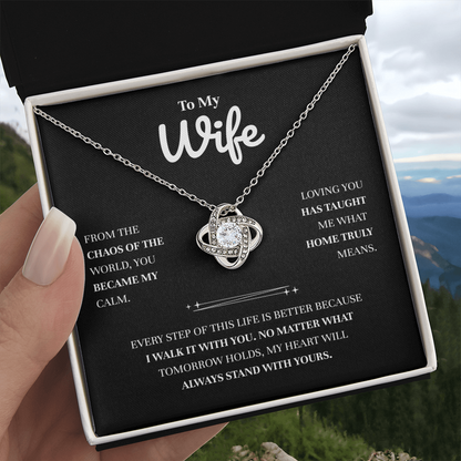 To My Wife | You Are My Place of Peace | Love Knot Necklace