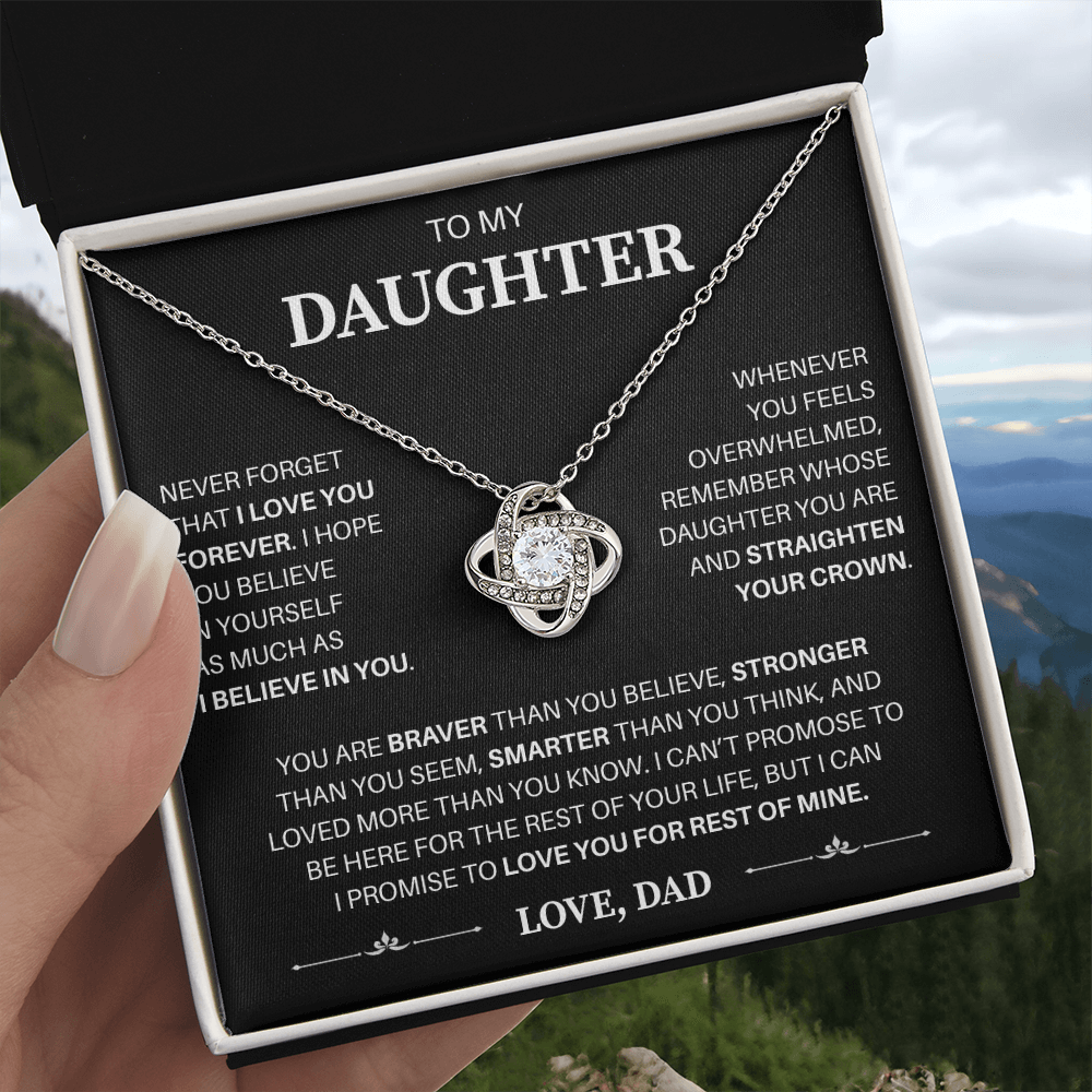 To My Daughter | Believe In Yourself Always | Love Knot Necklace