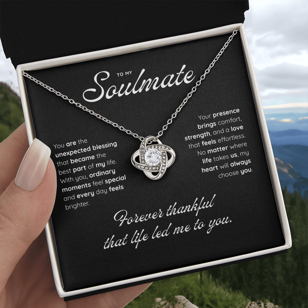 To My Soulmate | My Heart Found Its Match | Love Knot Necklace