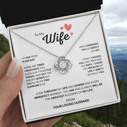 To My Wife | Chosen With All My Heart | Love Knot Necklace