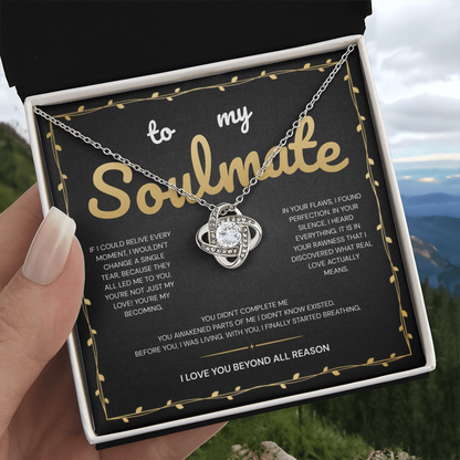 To My Soulmate | My Heart Found Its Forever With You | Love Knot Necklace