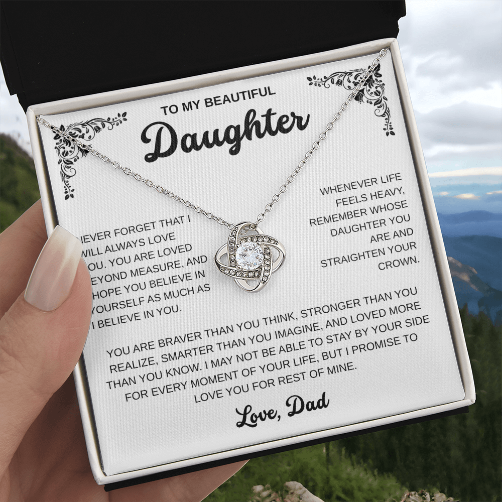 To My Daughter | A Father's Endless Love | Love Knot Necklace