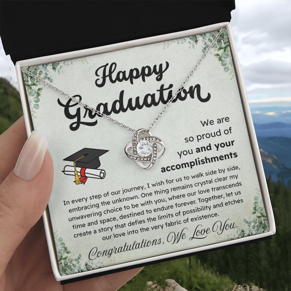 Happy Graduation – Proud of Your Accomplishments – Love Knot Necklace