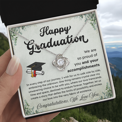 Happy Graduation – Proud of Your Accomplishments – Love Knot Necklace