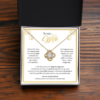 To My Wife | My Unconditional Love for You | Love Knot Necklace