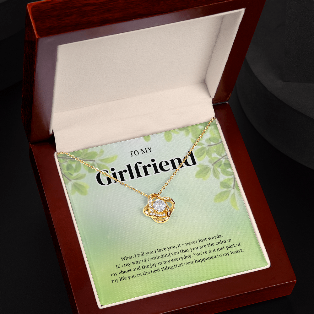 To My Girlfriend | Grateful for the Joy You Bring | Love Knot Necklace