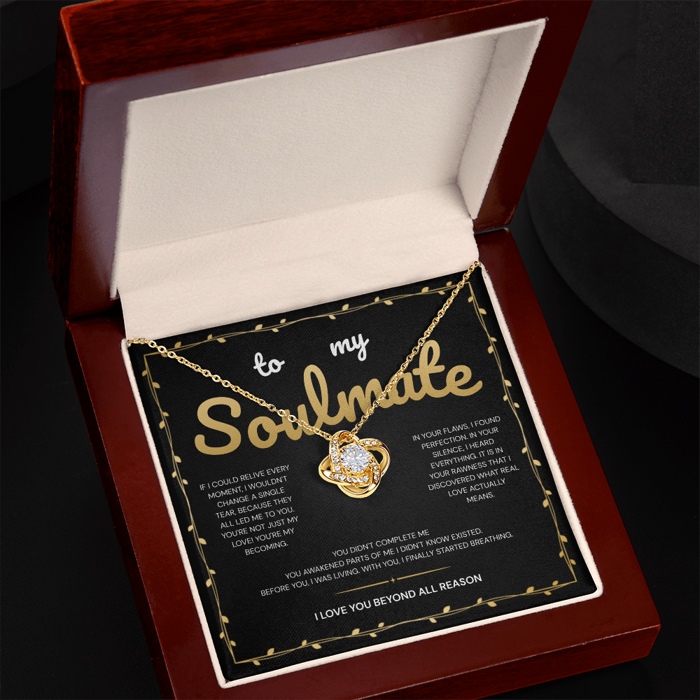 To My Soulmate | My Heart Found Its Forever With You | Love Knot Necklace