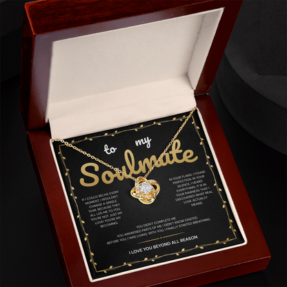 To My Soulmate | My Heart Found Its Forever With You | Love Knot Necklace