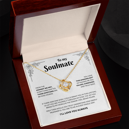 To My Soulmate | A Bond That Means Everything | Love Knot Necklace