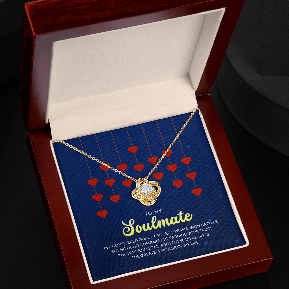 To My Soulmate | With You, Love Makes Sense | Love Knot Necklace