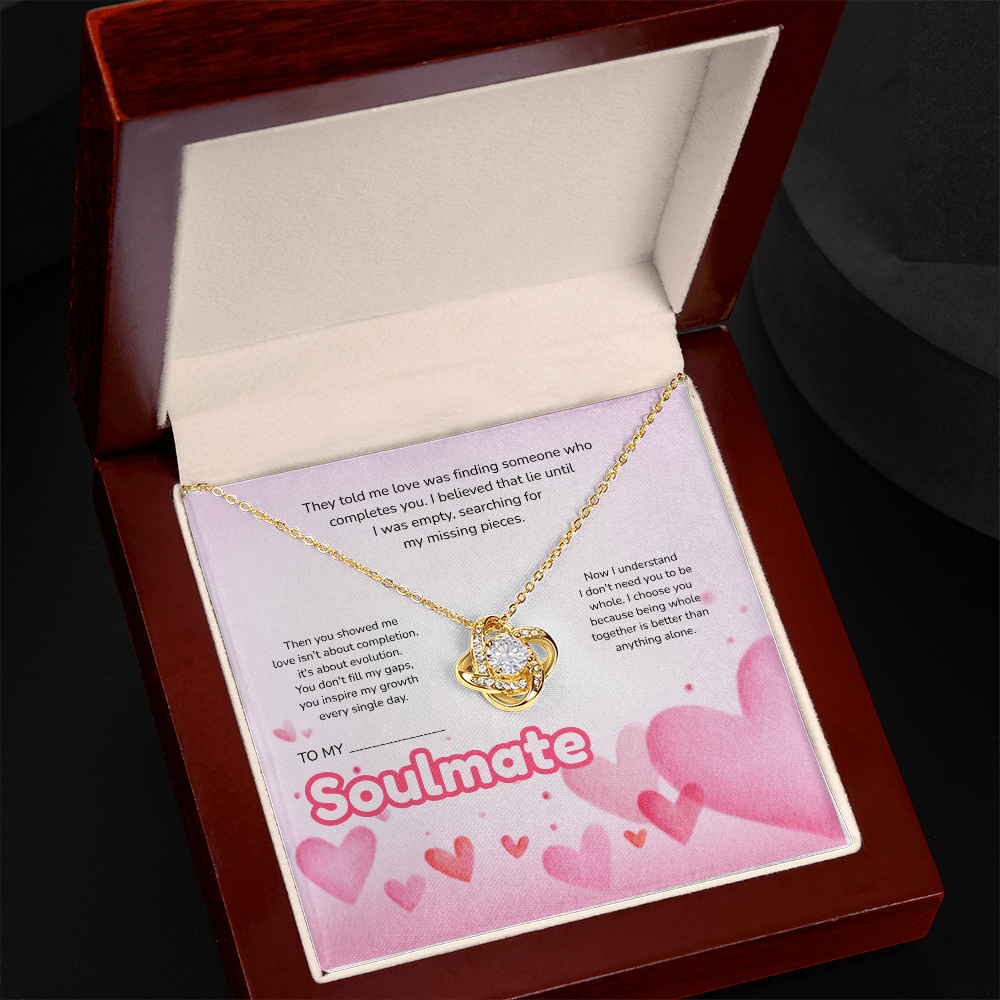 To My Soulmate | Love Led Me to You | Love Knot Necklace