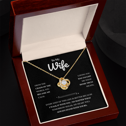 To My Wife | You Are My Place of Peace | Love Knot Necklace