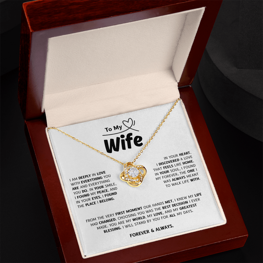 To My Wife | My World, My Love, My Blessing | Love Knot Necklace