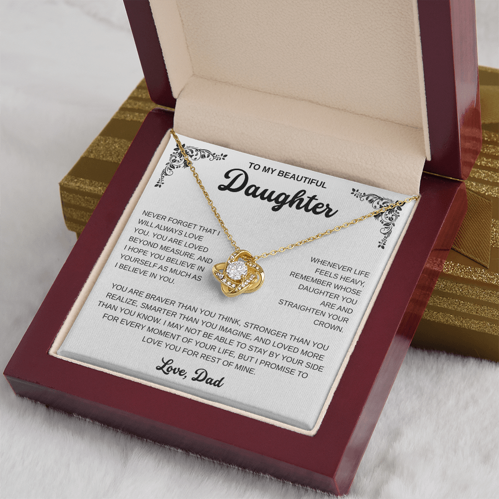 To My Daughter | A Father's Endless Love | Love Knot Necklace