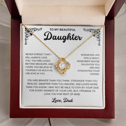 To My Daughter | A Father's Endless Love | Love Knot Necklace