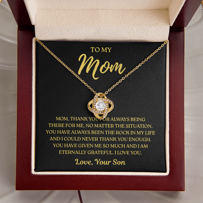 To My Mom – Always There For Me – Love Knot Necklace