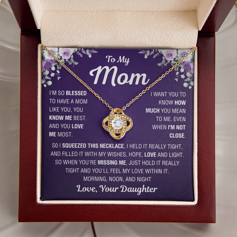 To My Mom – You Mean Everything – Love Knot Necklace