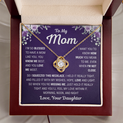 To My Mom – You Mean Everything – Love Knot Necklace