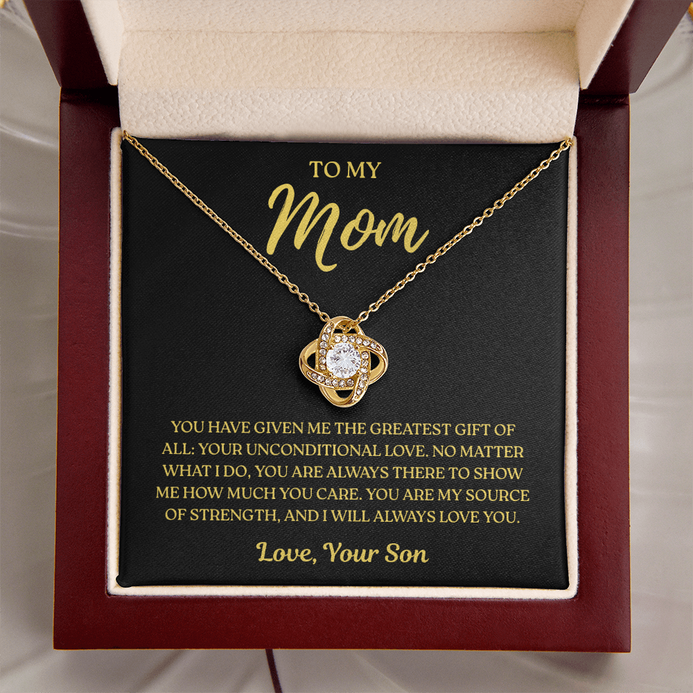 To My Mom – Unconditional Love Always – Love Knot Necklace