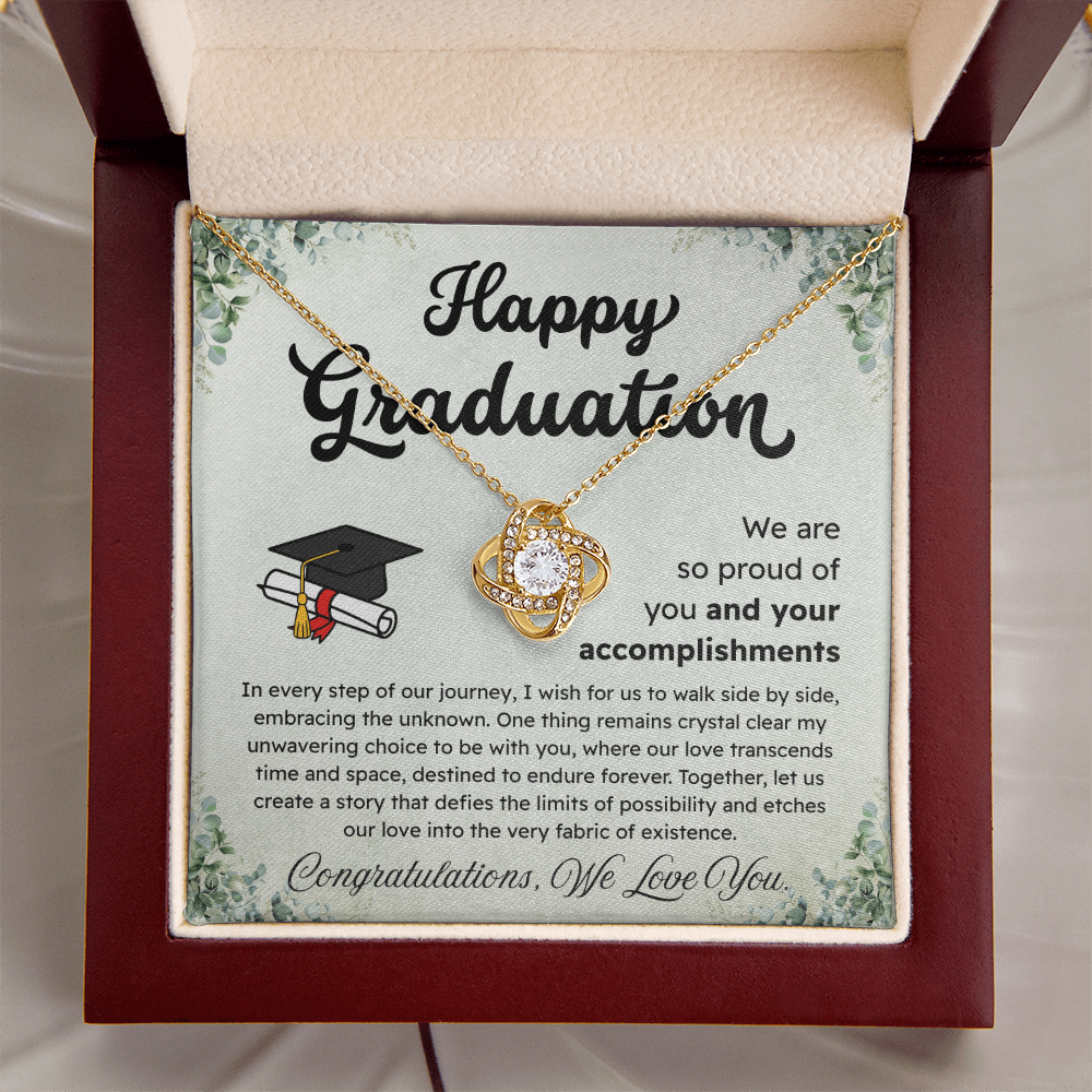 Happy Graduation – Proud of Your Accomplishments – Love Knot Necklace