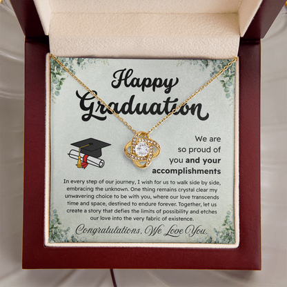Happy Graduation – Proud of Your Accomplishments – Love Knot Necklace
