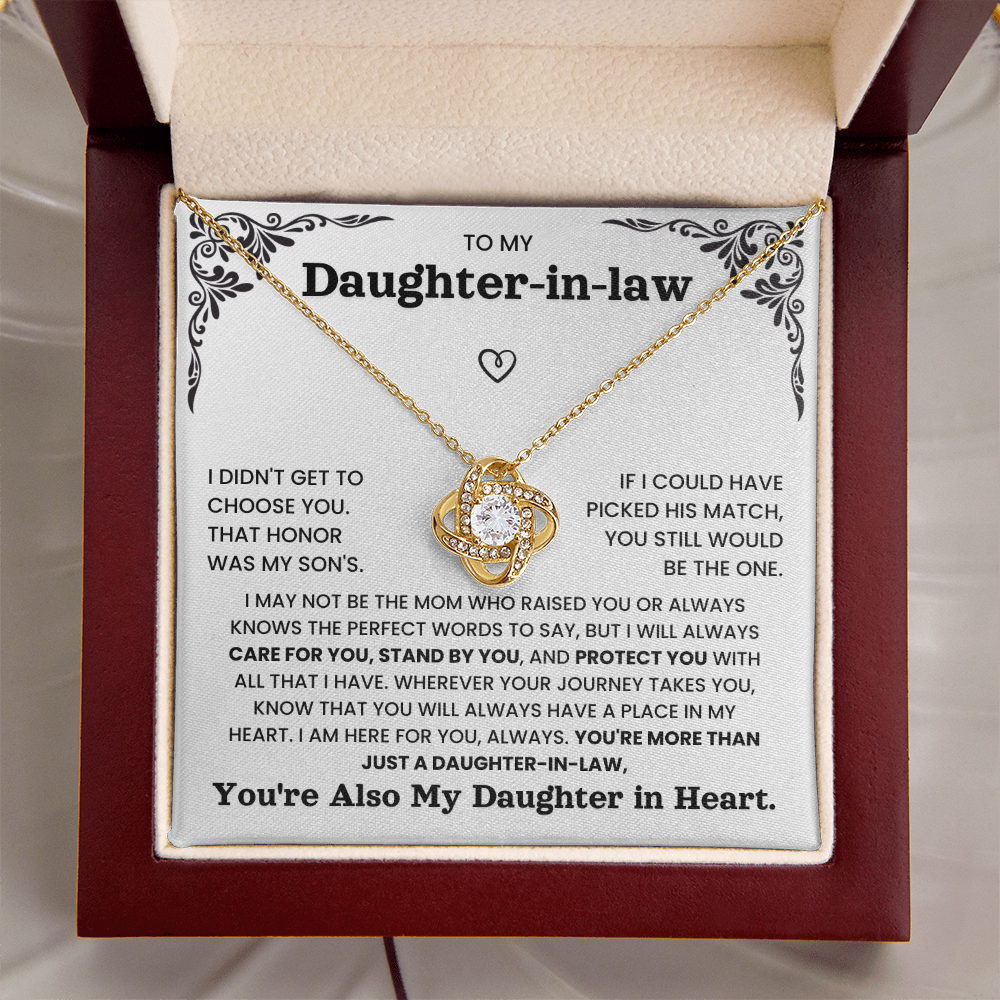 To My Daughter-in-Law – My Daughter in heart | Love Knot Necklace