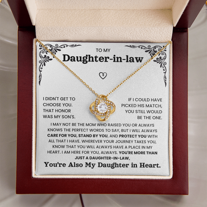 To My Daughter-in-Law – My Daughter in heart | Love Knot Necklace