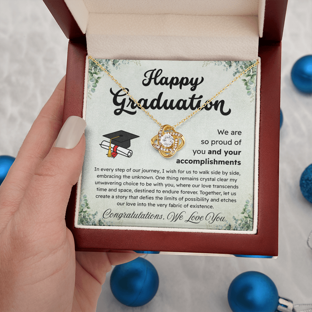Happy Graduation – Proud of Your Accomplishments – Love Knot Necklace