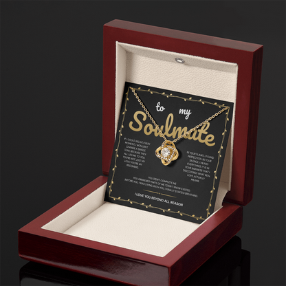 To My Soulmate | My Heart Found Its Forever With You | Love Knot Necklace