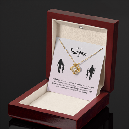To My Daughter | You Make Life More Beautiful | Love Knot Necklace