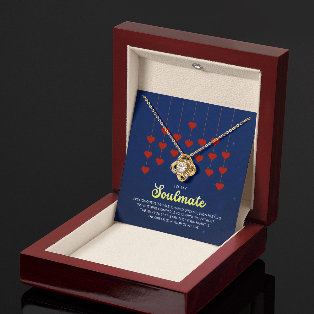 To My Soulmate | With You, Love Makes Sense | Love Knot Necklace