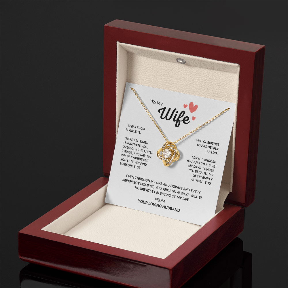 To My Wife | Chosen With All My Heart | Love Knot Necklace