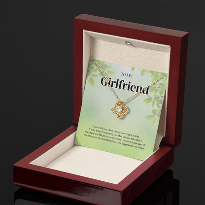 To My Girlfriend | Grateful for the Joy You Bring | Love Knot Necklace
