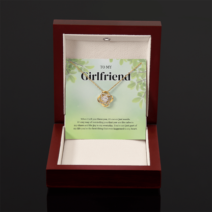 To My Girlfriend | Grateful for the Joy You Bring | Love Knot Necklace