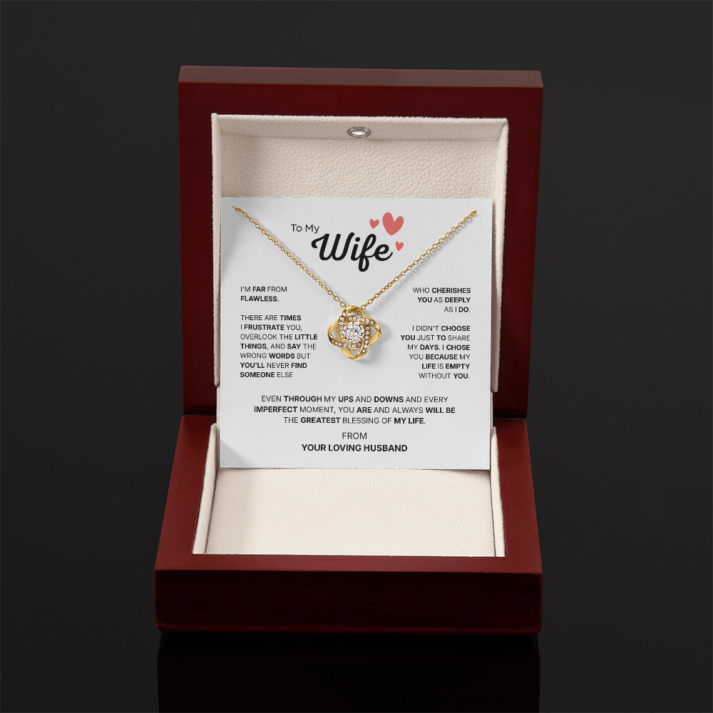 To My Wife | Chosen With All My Heart | Love Knot Necklace