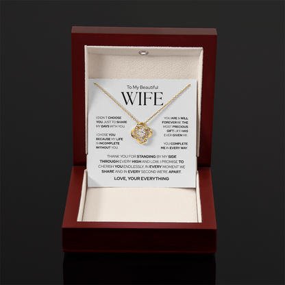 To My Wife | The Most Precious Gift in My Life | Love Knot Necklace