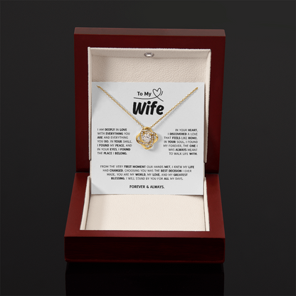 To My Wife | My World, My Love, My Blessing | Love Knot Necklace