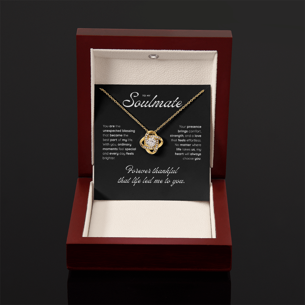 To My Soulmate | My Heart Found Its Match | Love Knot Necklace