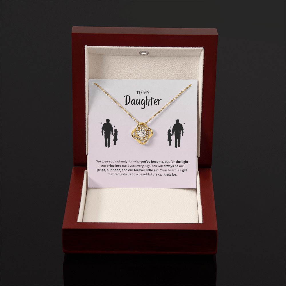 To My Daughter | You Make Life More Beautiful | Love Knot Necklace