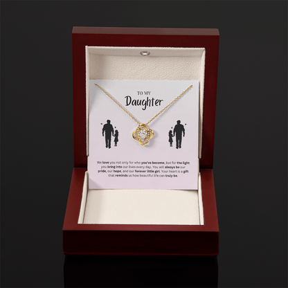 To My Daughter | You Make Life More Beautiful | Love Knot Necklace